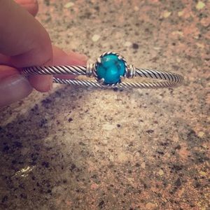 David Yurman bangle and turquoise bracelet